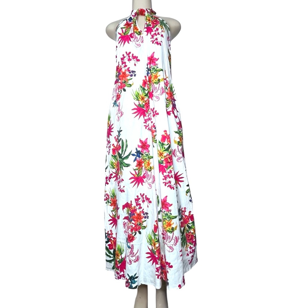 INC International Concepts Petite Marla Bouquet Floral Halter Maxi Dress PM